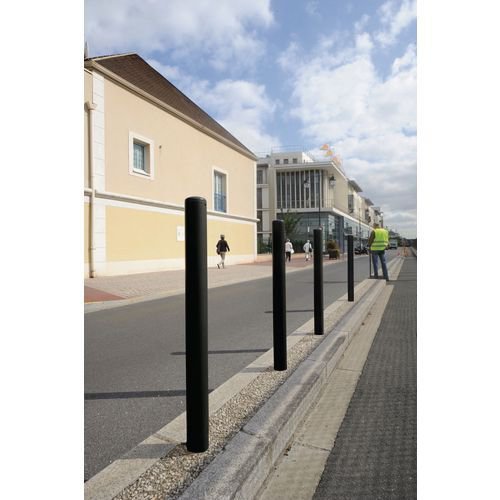 Dome top steel bollards 60mm dia. black