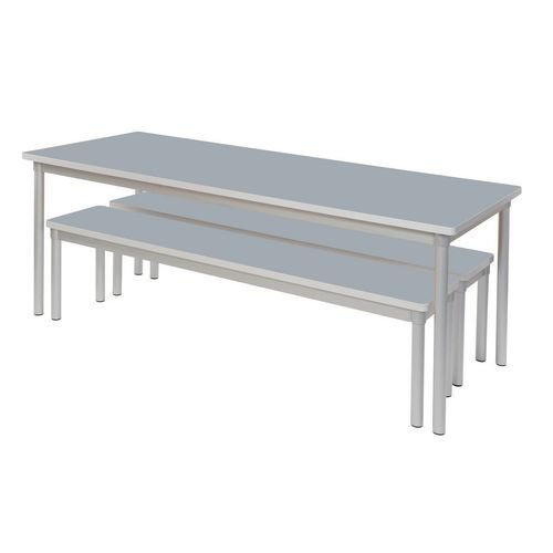 Fixed leg bench seat for rectangular canteen table