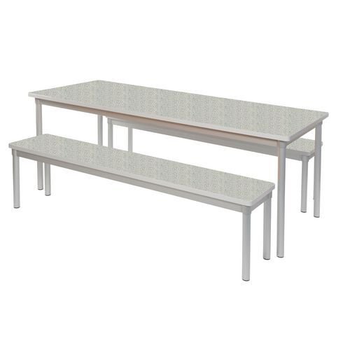Fixed leg bench seat for rectangular canteen table