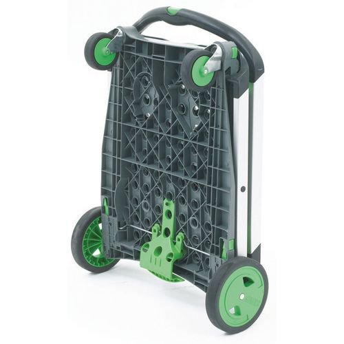 Clax folding office trolley and box, green/grey