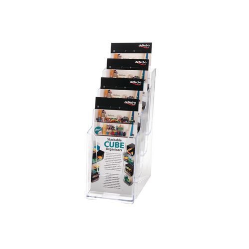 Basic clear desktop literature dispensers', 4 tier holder for ? A4 size literature