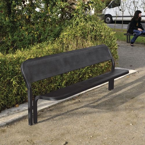 Contemporary steel bench seat