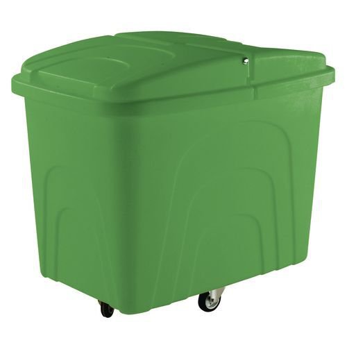 Slingsby robust rim tapered plastic container trucks, with lids