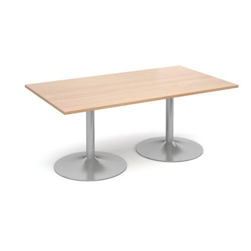 Modular boardroom meeting room table with trumpet base - Rectangular