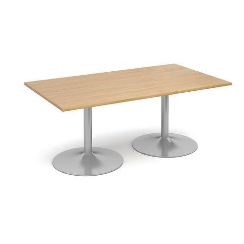Modular boardroom meeting room table with trumpet base - Rectangular
