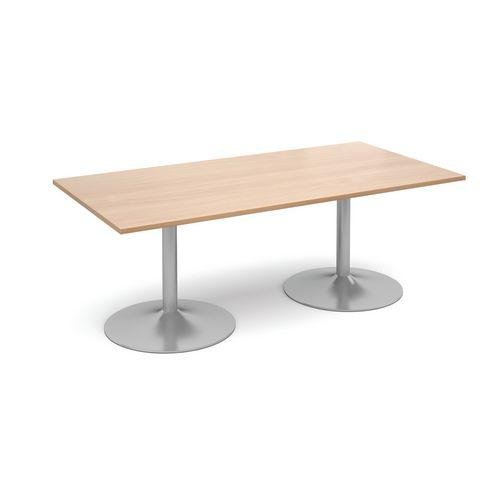 Modular boardroom meeting room table with trumpet base - Rectangular