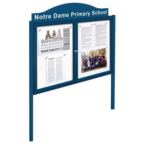 Freestanding outdoor noticeboards - Decorative dome header boards only