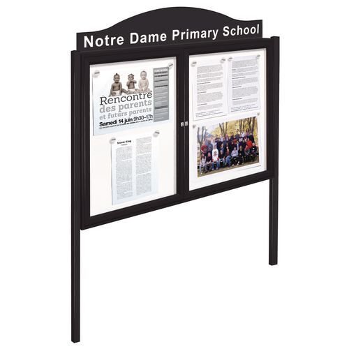Freestanding outdoor noticeboards - Decorative dome header boards only