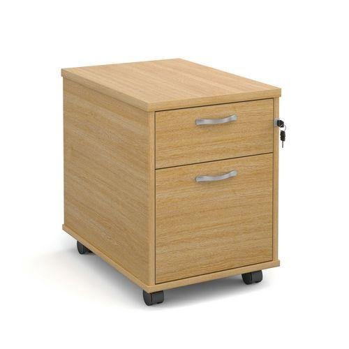 Office mobile pedestal drawers - 2 drawer, oak