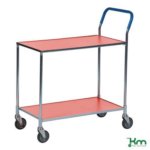 Konga two tier laminated wood shelf trolleys