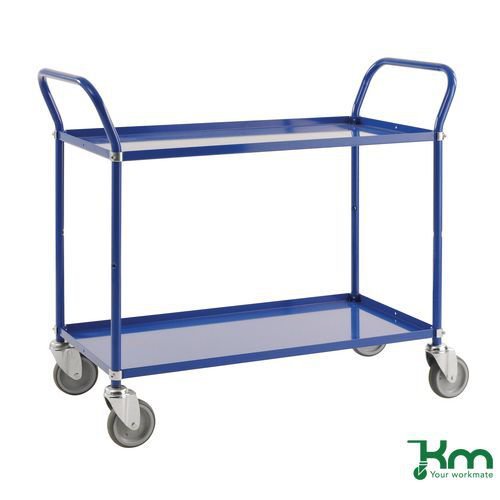 Konga extra-wide reversible steel tray or shelf trolleys