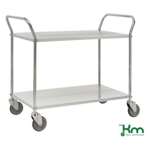 Konga extra-wide reversible steel tray or shelf trolleys