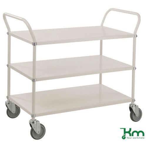 Konga extra-wide reversible steel tray or shelf trolleys