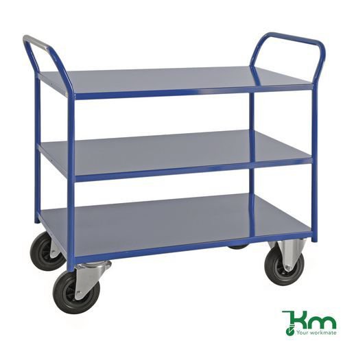 Konga extra-wide reversible steel tray or shelf trolleys