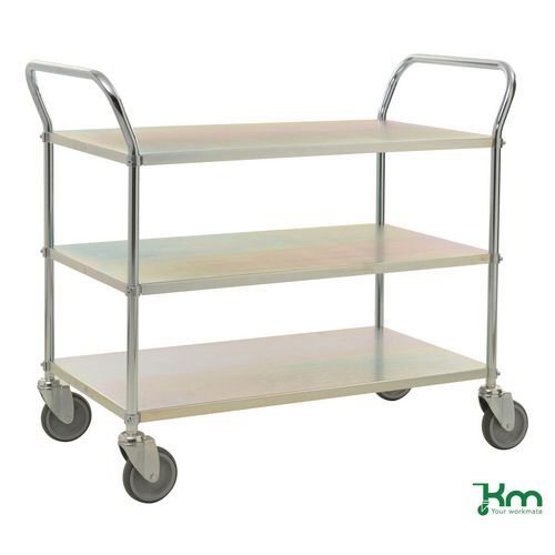 Konga extra-wide reversible steel tray or shelf trolleys