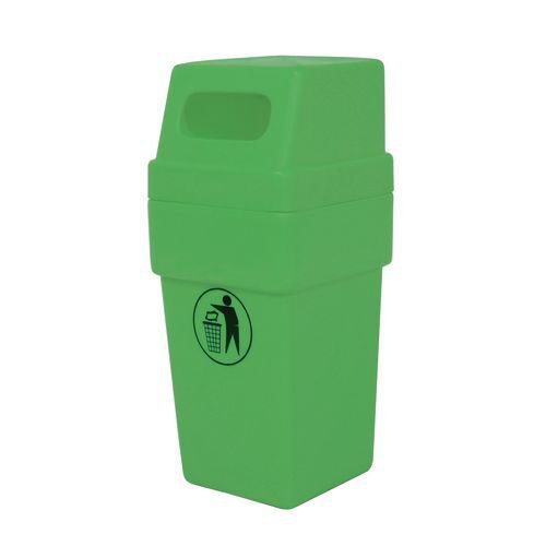 114L Hooded plastic waste bin with opening