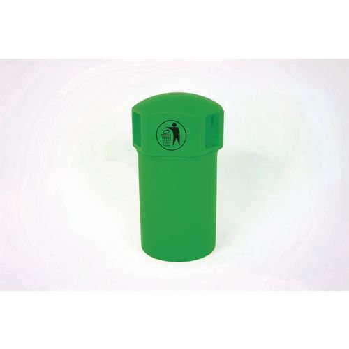 145L Hooded top litter bin with tidy man logo  - Green