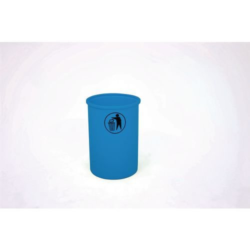Open top waste bin with tidy man logo - Light blue