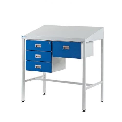 Sloping Top Teamleader Workstation With Triple Drawer & Single Drawer 1060.1000.460