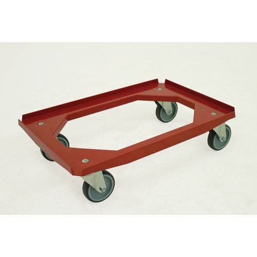 ABS plastic dolly for euro containers, 200kg capacity - red