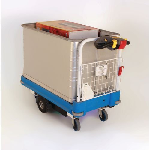 Slingsby powered Go-Far mailroom parcel truck with self-levelling load container
