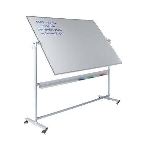 Revolving mobile double sided whiteboards - 900 x 1200mm, magnetic