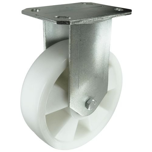 Heavy Duty Fabricated Steel Fixed Castor, 150mm Nylon Wheel