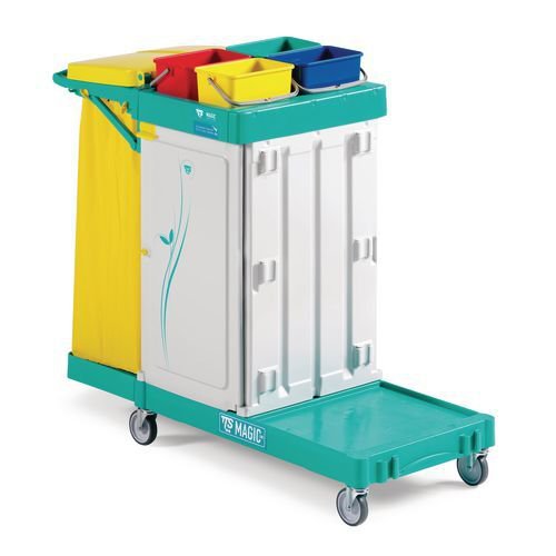 Lockable cleaning trolley