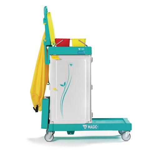 Lockable cleaning trolley