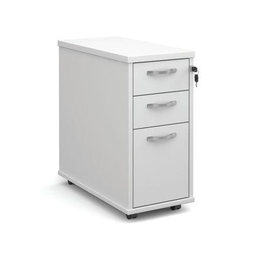 Office tall mobile pedestal drawers - narrow, white