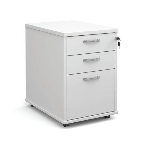 Office tall mobile pedestal drawers - standard width, white