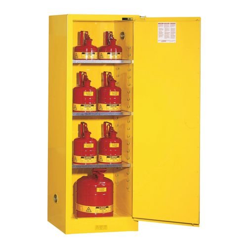 Sure-Grip Ex Slimline Safety Cabinet, 83L Cap. 1 Self Closing Door. 3 Shelves. 2 Dual Air Vents With Flame Arresters