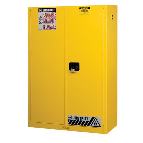 Sure-Grip Ex Slimline Safety Cabinet, 170L Cap. 2 Manual Closing Doors. 2 Shelves. 2 Dual Air Vents With Flame Arresters