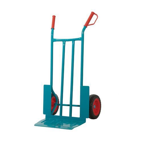 Steel sack trucks with puncture proof wheels