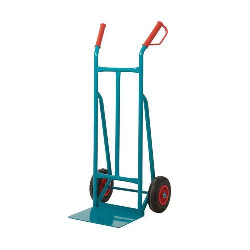 Steel sack trucks with puncture proof wheels