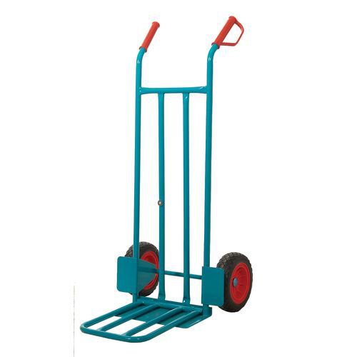 Steel sack trucks with puncture proof wheels