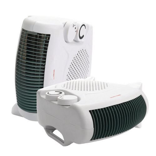 Dual position fan heater/cooler