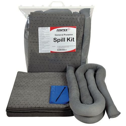 Slingsby Spill Kit Resealable Cliptop Bag With Carry Handles 40 Litre General Purpose - 395999