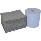 Spillpod Duo Refill Pack:blue Paper Roll & 75 Absorbent Pads
