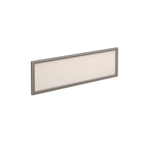 Straight desktop screens with aluminium frame and glazed screen,<br>1200mm with silver frame
