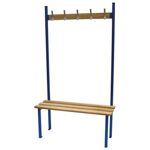 Classic solo bench 1000 x 390mm 5 hooks - 2 uprights - blue