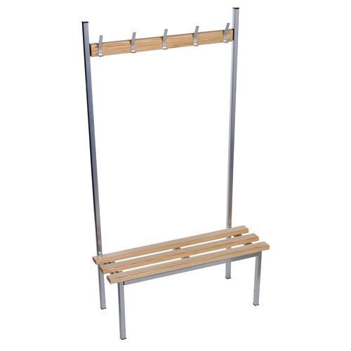 Evolve solo bench 1000 x 400mm 5 hooks - 2 uprights - silver