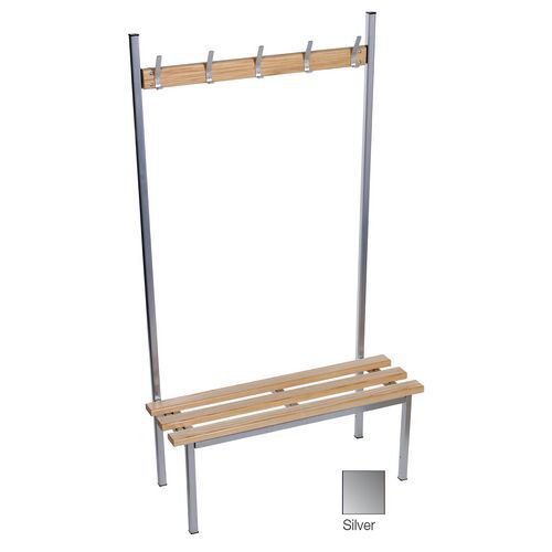 Evolve solo bench 2000 x 400mm 10 hooks - 2 uprights - silver