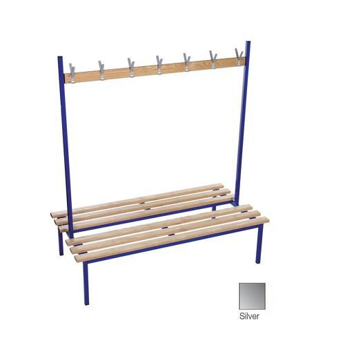 Evolve duo bench 2000 x 800mm 20 hooks - 2 uprights - silver