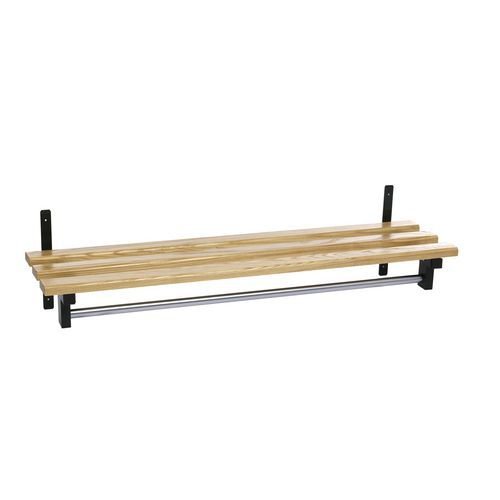 Evolve wood shelf 900mm plus rail in black