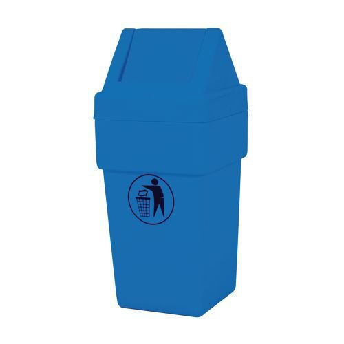 114L Hooded plastic waste bin with swing lid