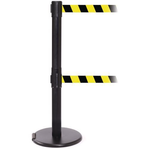 Wheeled retractable belt barrier - pack of 2