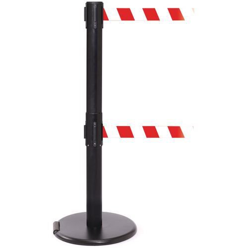 Wheeled retractable belt barrier - pack of 2