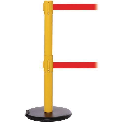 Wheeled retractable belt barrier - pack of 2