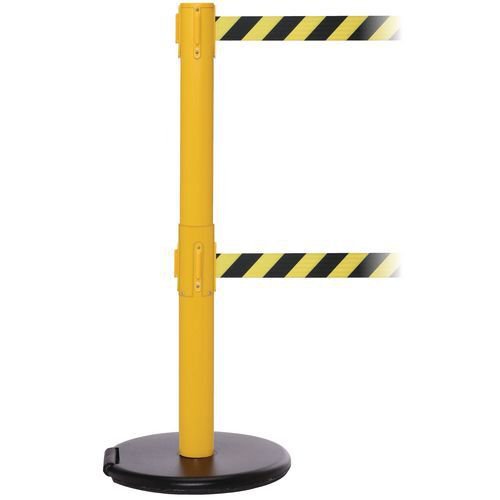 Wheeled retractable belt barrier - pack of 2